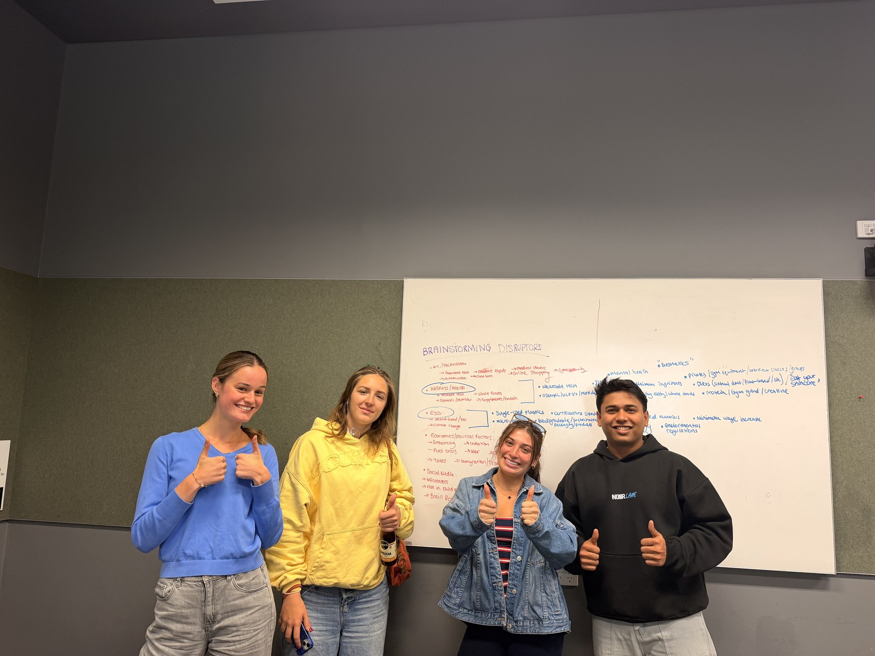 The consulting team brainstorming industry disruptors